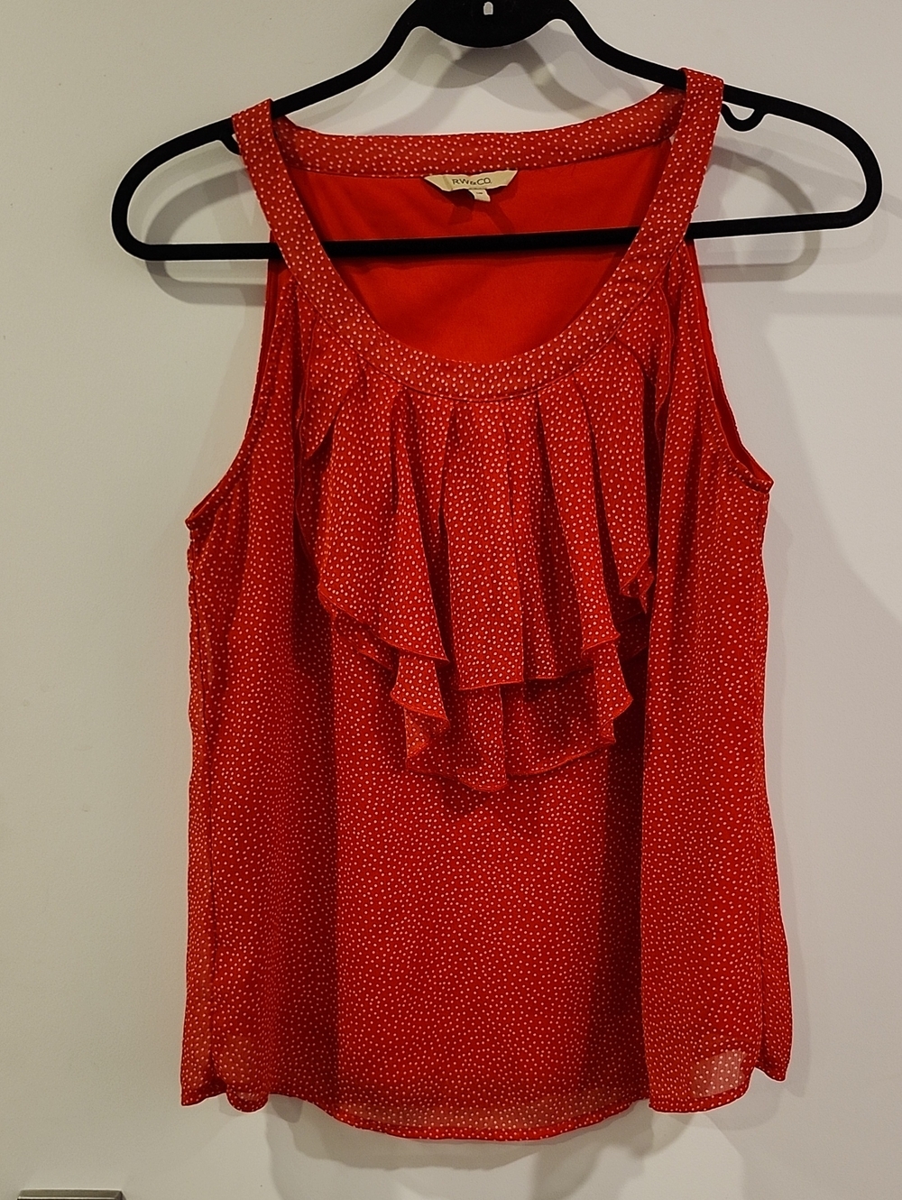 P2P 17" RW&CO. Red Polka Dot Ruffle Tank Camisole